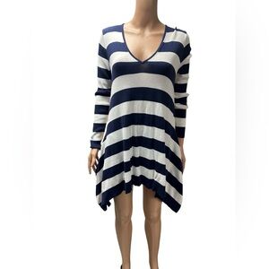 Tommy Bahama - EC - Striped V-Neck Sweater Dress / Tunic Size M